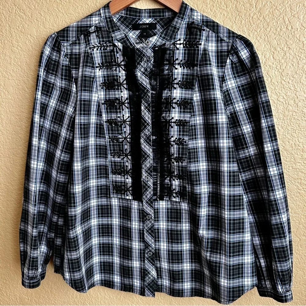 J. Crew Long Sleeve Tartan Plaid Button Down Top